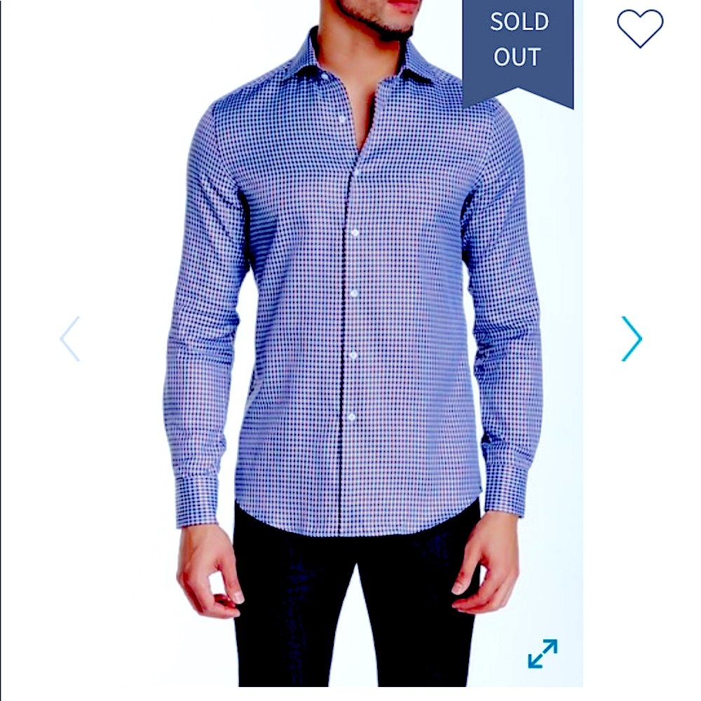 Ernest Hemingway blue mod print shirt reg fit